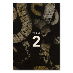 Elegant Medusa Snakes Luxury Art Wedding Table Number