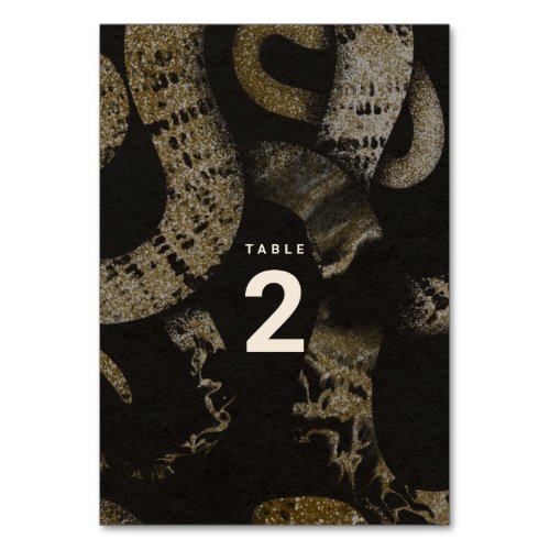 Elegant Medusa Snakes Luxury Art Wedding Table Number