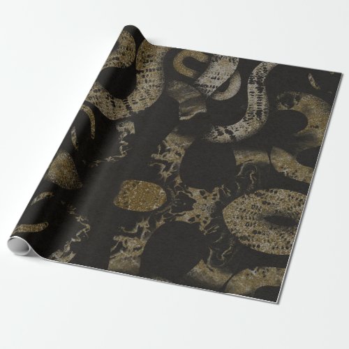 Elegant Medusa Snakes Luxury Art Wrapping Paper