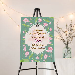 Elegant Mehendi Ceremony Welcome Sign