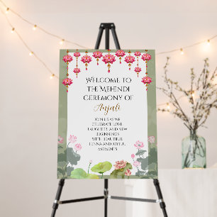 Elegant Mehendi Ceremony Welcome Sign
