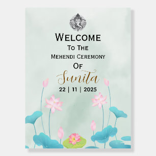 Elegant Mehendi Ceremony Welcome Sign