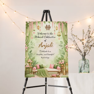 Elegant Mehendi Ceremony Welcome Sign