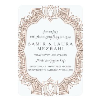 Elegant Mehndi Anniversary Party Invitation
