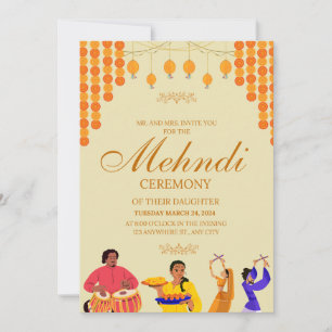 Elegant Mehndi Ceremony Invitation Card