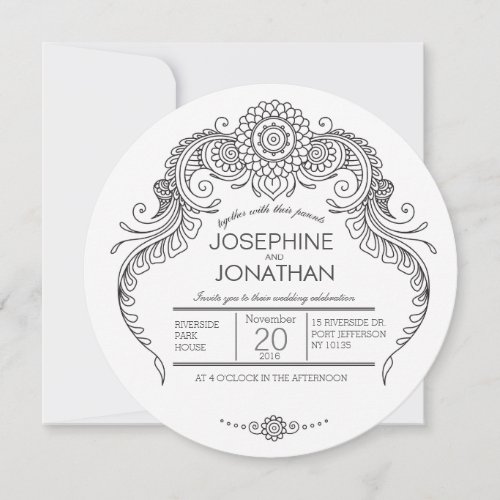 Elegant Mehndi Design wedding invitation
