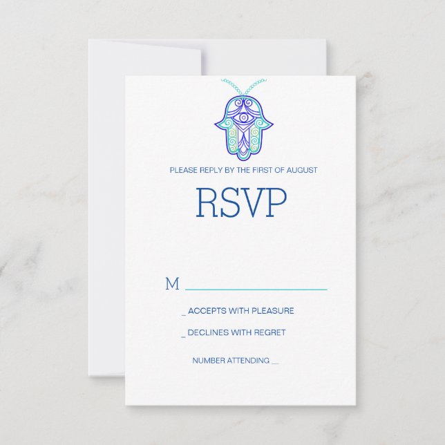 Elegant Mehndi design wedding RSVP card-navy Card (Front)