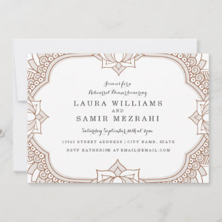 Elegant Mehndi Rehearsal Dinner Invitation