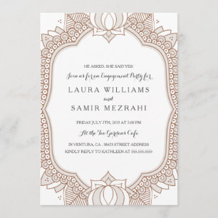 Elegant Mehndi Wedding Engagement Party Invitation