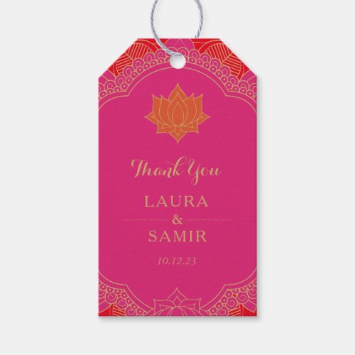 Elegant Mehndi Wedding Gift Tags