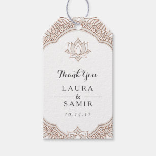 Elegant Mehndi Wedding Gift Tags