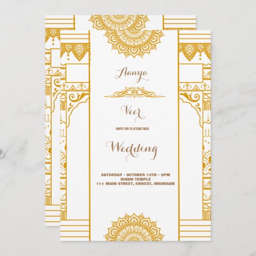 Elegant Mehndi Wedding Invitation