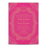 Elegant Mehndi Wedding Invitation<br><div class="desc">Henna inspired wedding design in pink and gold. For matching rsvp cards,  invites,  inserts,  postage and other matching items click the link below to view the entire Elegant Mehndi Collection.</div>