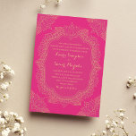 Elegant Mehndi Wedding Invitation<br><div class="desc">Henna inspired wedding design in pink and gold. For matching rsvp cards,  invites,  inserts,  postage and other matching items click the link below to view the entire Elegant Mehndi Collection.</div>