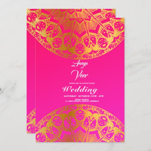 Elegant Mehndi Wedding Invitation