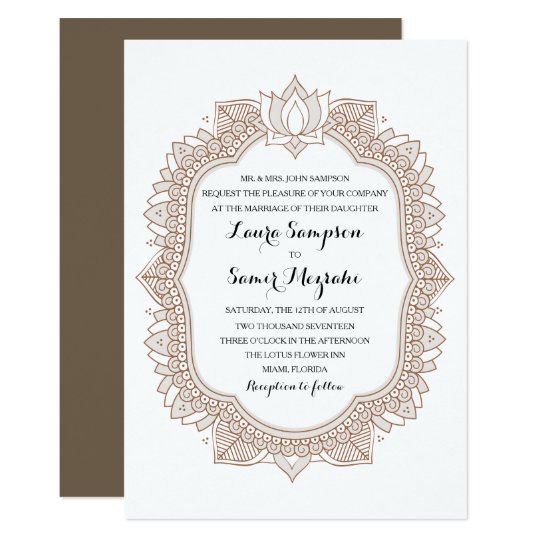 elegant mehndi wedding invitation