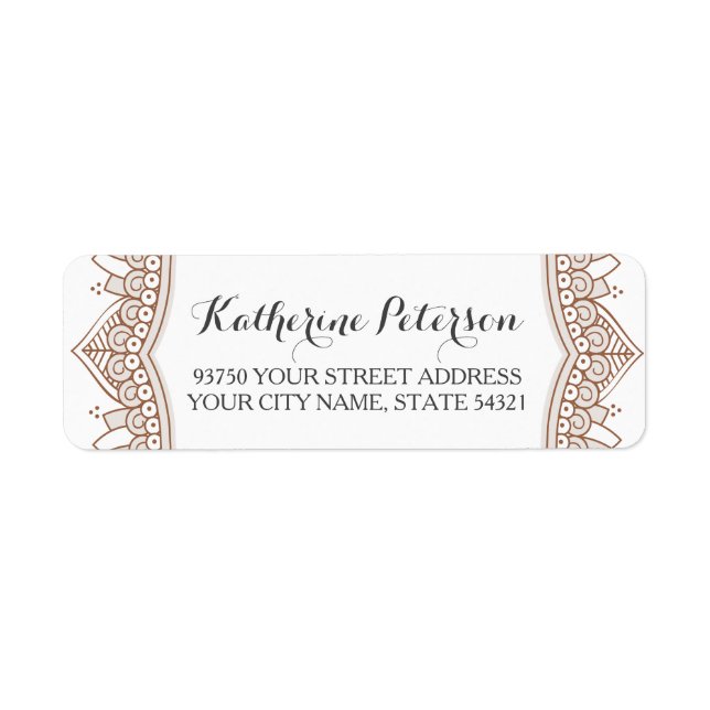 Elegant Mehndi Wedding Label (Front)