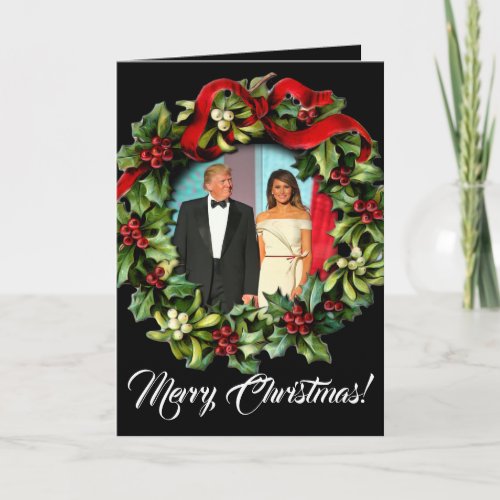Elegant Melania  Donald Trump Christmas Greeting Holiday Card