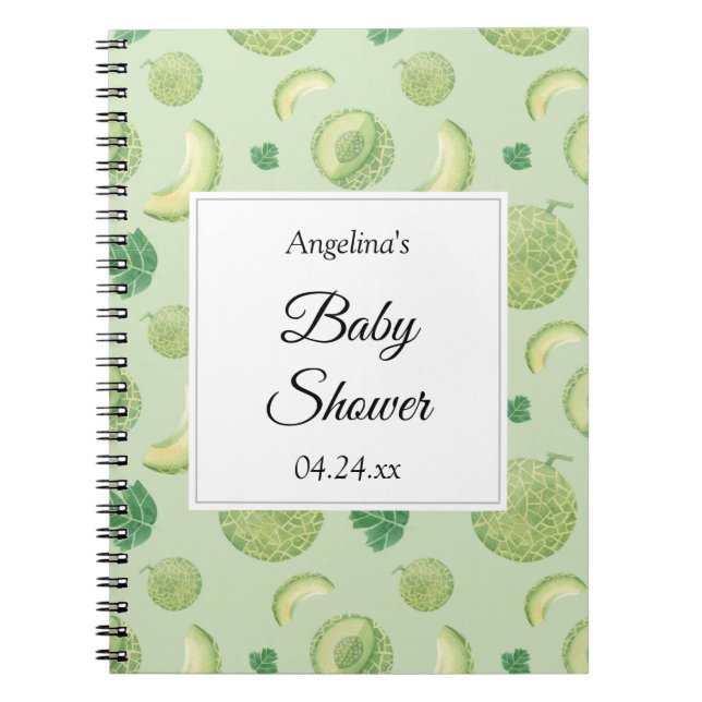 Elegant Melon Baby Shower Gift List Notebook (Front)