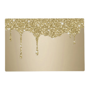 Elegant Melting Gold Glittery Glam Placemat