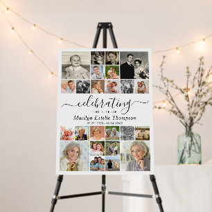 Elegant Memorial 24 Photo Celebrating Life Foam Board