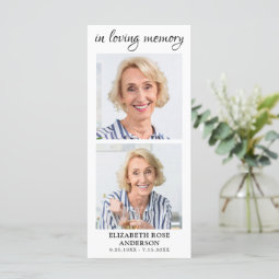 Elegant Memorial 2 Photo Funeral Prayer Bookmark | Zazzle