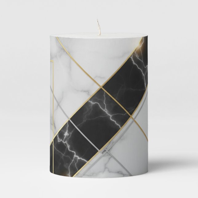Elegant Memorial Candle Black&Gold (Front)