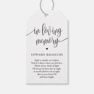 Elegant, Memorial Candle, Funeral Service Tag