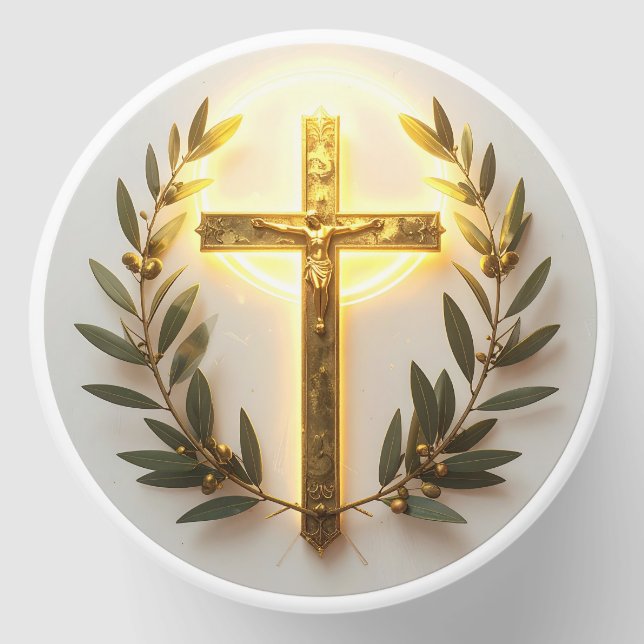 Elegant Memorial Candle Olive Branches Mini Candle Favors (Front)