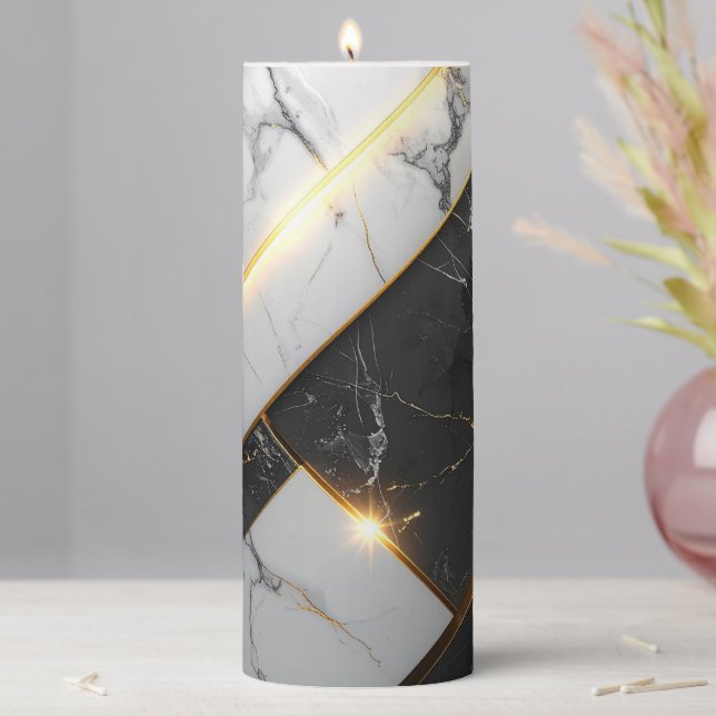 Elegant Memorial Candle with Golden line (In Situ)