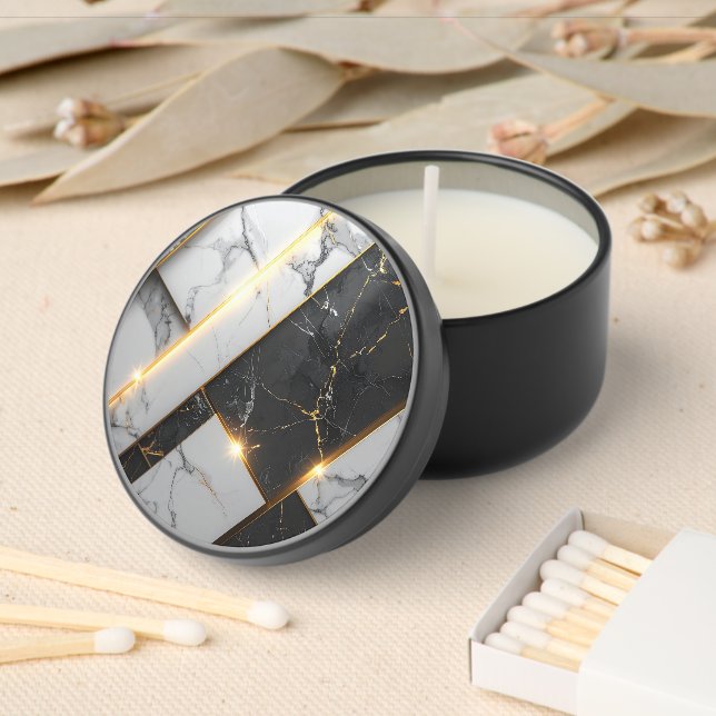 Elegant Memorial Candle with Golden line Mini Candle Favors (Insitu)