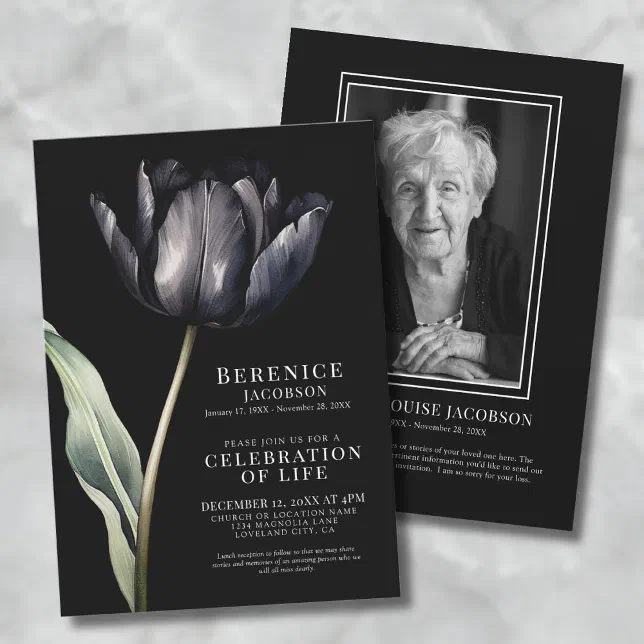 Elegant Memorial Celebration Of Life Funeral Invitation | Zazzle
