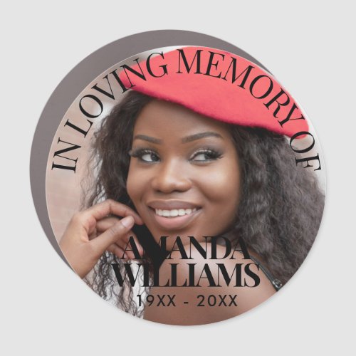 Elegant Memorial Chic  Custom Funeral Favor Photo Car Magnet