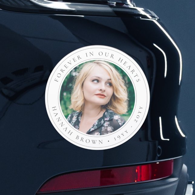 Elegant Memorial Chic Funeral Favor Photo Tribute Car Magnet (Creator Uploaded)