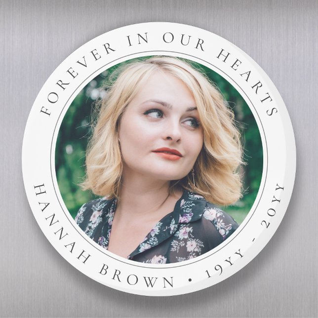 Elegant Memorial Chic Funeral Favor Photo Tribute Magnet (Creator Uploaded)