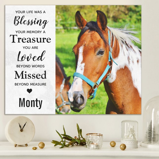 Elegant Memorial Custom Modern Remembrance Photo Canvas Print (Creator Uploaded)