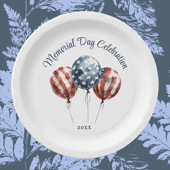 Elegant Memorial Day Party Paper Plates (Creator Uploaded)