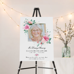 Elegant Memorial Floral Photo Funeral Memorial Foam Board
