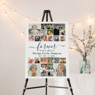 Elegant Memorial Forever in our Hearts 24 Photo Foam Board