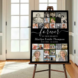 Elegant Memorial Forever in our Hearts 24 Photo Foam Board