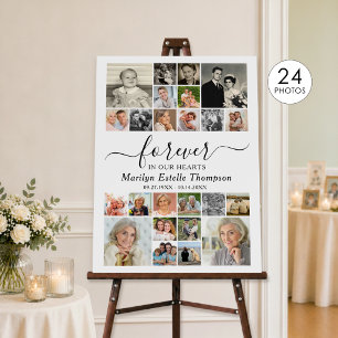 Elegant Memorial Forever in our Hearts 24 Photo Foam Board
