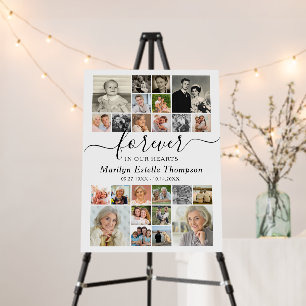 Elegant Memorial Forever in our Hearts 24 Photo Foam Board