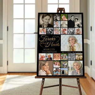 Elegant Memorial Forever in our Hearts 25 Photo Foam Board