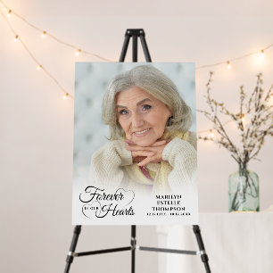 Elegant Memorial Forever in our Hearts Photo Foam Board
