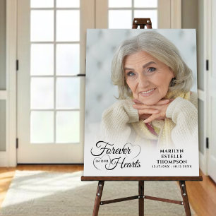 Elegant Memorial Forever in our Hearts Photo Foam Board