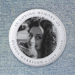 Elegant Memorial | Funeral Favor Black and White Button<br><div class="desc">Elegant, chic funeral button to celebrate the memory of your loved one in a modern minimalist design style on a simple clean white background. The design can easily be personalized with your own photo and text to create a special tribute for your loved one's funeral, memorial or celebration of life....</div>