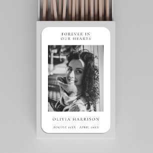 Elegant Memorial   Funeral Favor Black and White Matchboxes