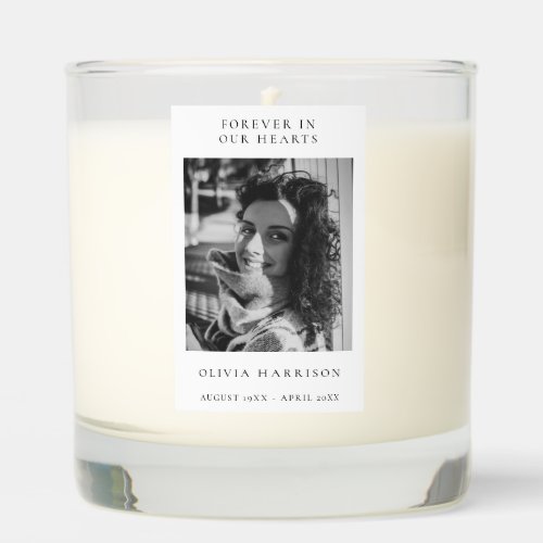 Elegant Memorial  Funeral Favor Black and White Scented Candle