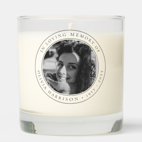 Elegant Memorial  Funeral Favor Black and White Scented Candle
