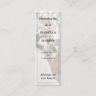 Elegant Memorial Funeral Favor Design Mini Business Card
